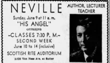 Neville His Angel lecture announcement