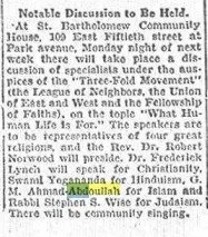 The Final Link to 30 West 72nd: This Is Neville Goddard’s Real Teacher, Abdullah — Cool Wisdom Books — 1928