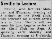 Neville Goddard Lecture Series: Photo Gallery and Newspaper Clippings — Cool Wisdom Books — 13