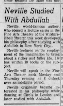 Neville Goddard Lecture Series: Photo Gallery and Newspaper Clippings — Cool Wisdom Books — 25