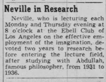 Neville Goddard Lecture Series: Photo Gallery and Newspaper Clippings — Cool Wisdom Books — 55