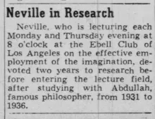 Neville Goddard Lecture Series: Photo Gallery and Newspaper Clippings — Cool Wisdom Books — 72