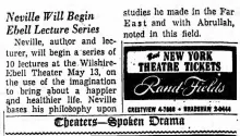 Neville Goddard Lecture Series: Photo Gallery and Newspaper Clippings — Cool Wisdom Books — 90