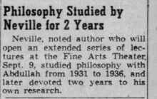 Neville Goddard Lecture Series: Photo Gallery and Newspaper Clippings — Cool Wisdom Books — 93
