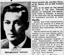 Neville Goddard Lecture Series: Photo Gallery and Newspaper Clippings — Cool Wisdom Books — 94