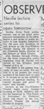 Neville Goddard Lecture Series: Photo Gallery and Newspaper Clippings — Cool Wisdom Books — 114