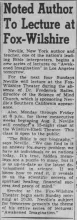 Lecture notice, July 1954