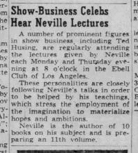 Neville Goddard Lecture Series: Photo Gallery and Newspaper Clippings — Cool Wisdom Books — 126
