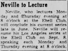 Neville Goddard Photo Gallery and Newspaper Clippings — Cool Wisdom Books — 22