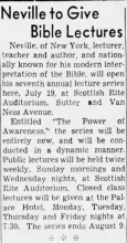 Neville Goddard Photo Gallery and Newspaper Clippings — Cool Wisdom Books — 27