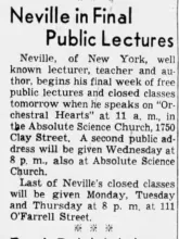 Lecture notice, 1950