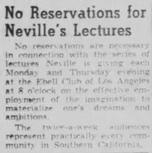 Neville Goddard Photo Gallery and Newspaper Clippings — Cool Wisdom Books — 75
