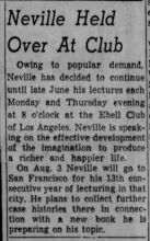 Neville Goddard Photo Gallery and Newspaper Clippings — Cool Wisdom Books — 118