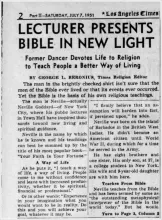 Article about, Los Angeles Times, 7 July 1951, page 2