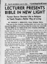 Article about, Los Angeles Times, 7 July 1951, page 2