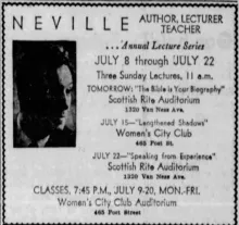 Neville Goddard Photo Gallery and Newspaper Clippings — Cool Wisdom Books — 169
