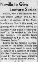 Lecture notice, 1949