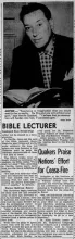 Article about, Los Angeles Times, 1951