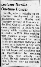 Neville Goddard Photo Gallery and Newspaper Clippings — Cool Wisdom Books — 278